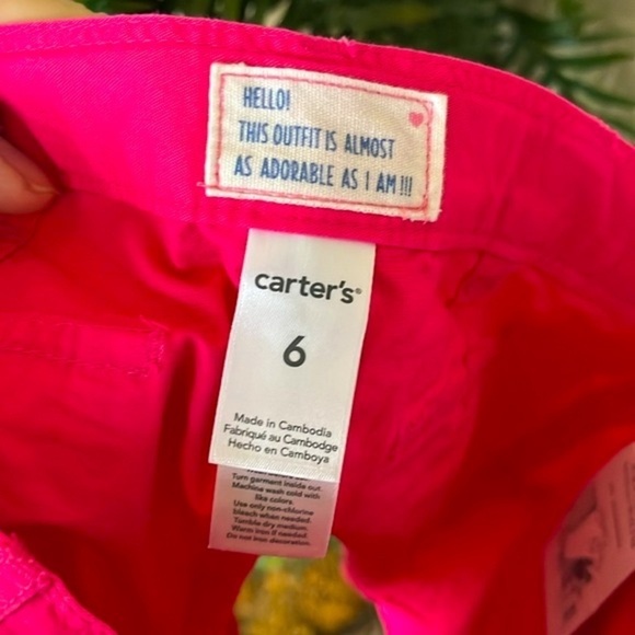 Brand New Carter’s 2-Piece Set Floral Peasant Top & Tailored Pink Shorts - Picture 13 of 16